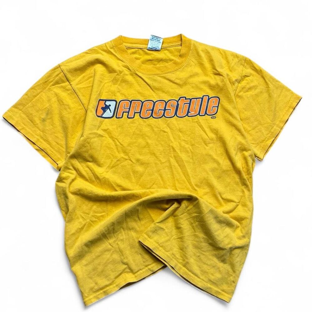 Vintage free style Steve-barry-s Men's Yellow T-shirt